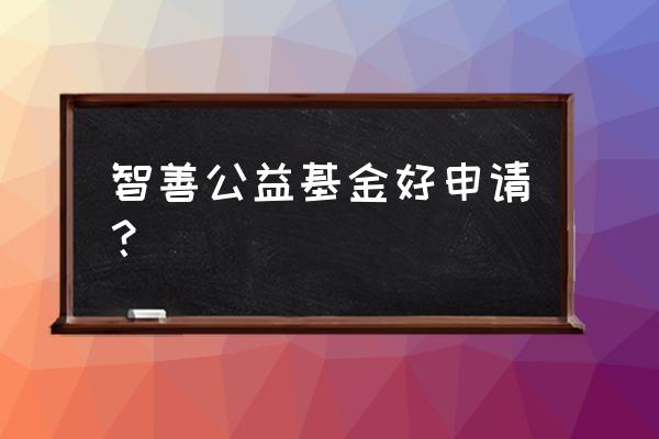 申请免费公益基金 智善公益基金好申请? 申请免费公益基金 智善公益基金好申请?